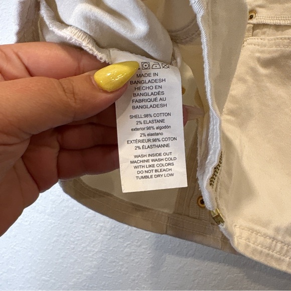 Michael Kors Cream Button Front Crop Top & Mini Skirt Set – Size L - Picture 8 of 16